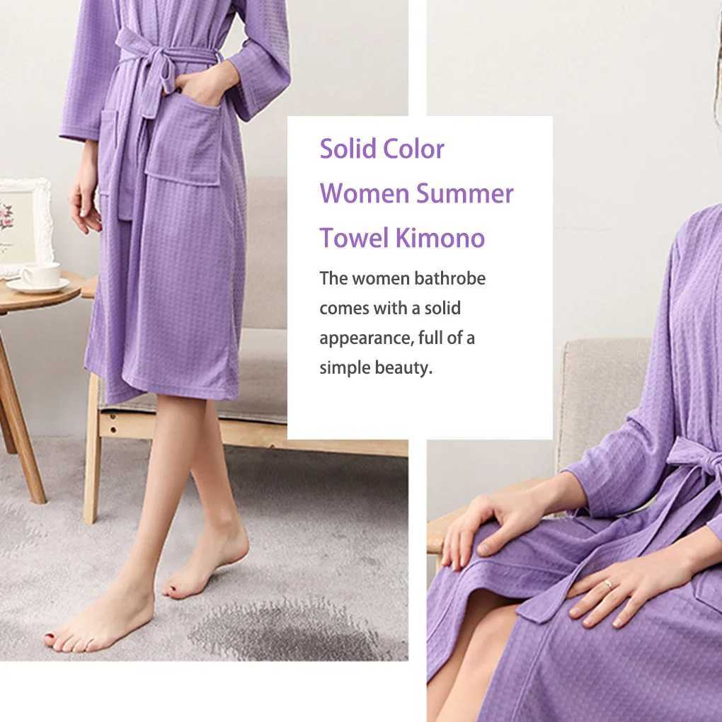 Women Spring Summer Kimono Couple Long Sleeve Bath Robe Quick Dry Absorbent Bath Towel Unisex Fashion Thin BathrobeXJ241018