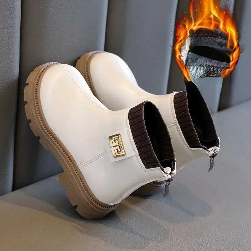 Boots Girls Boots Childrens Shoes 2024 Autumn Winter New Girls Short Boots Velvet Warm Medium Long Boots Girls Boots Botas Ni a H241018