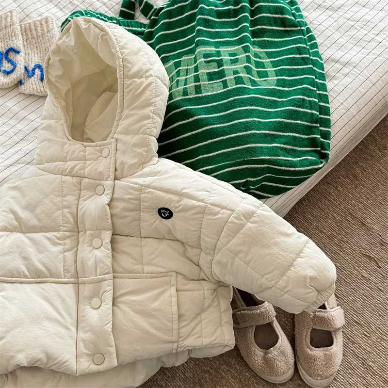 Winter New Childrens Warm Jacket with Velvet Thick Boys Hooded Down Jacket Baby Girls Cotton padded Jacket Childrens Clothing M241018