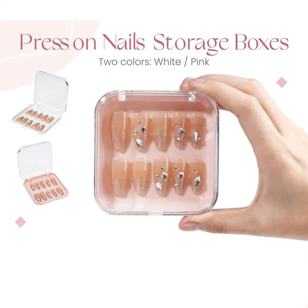 10Pcs Press on Nail Storage Boxes Nail Storage Box False Nail Packaging Box 241017