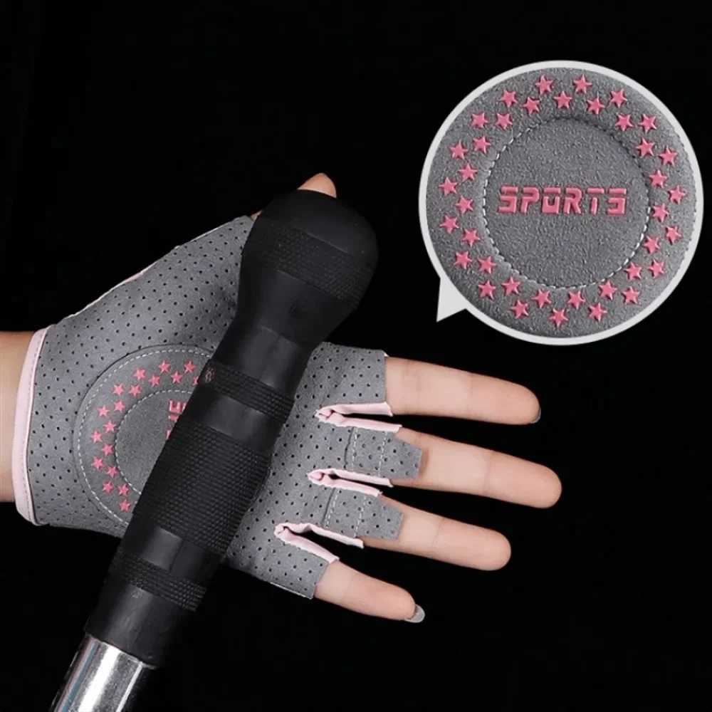 1 pair of weightlifting gloves half finger fitness anti slip breathable dumbbell training sports gloves wrist protectionW241018