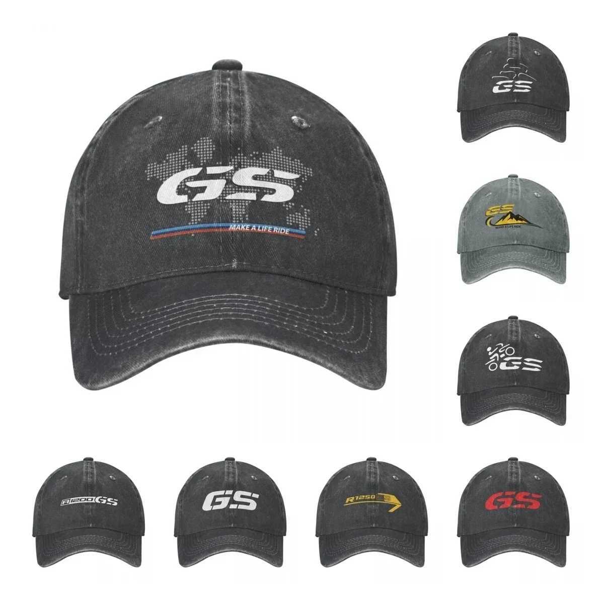 GS World Map Summer Cap Hats Dad Baseball Caps Casual Motocross Race Baseball Hat Washed Denim Outdoor CasquetteX241018