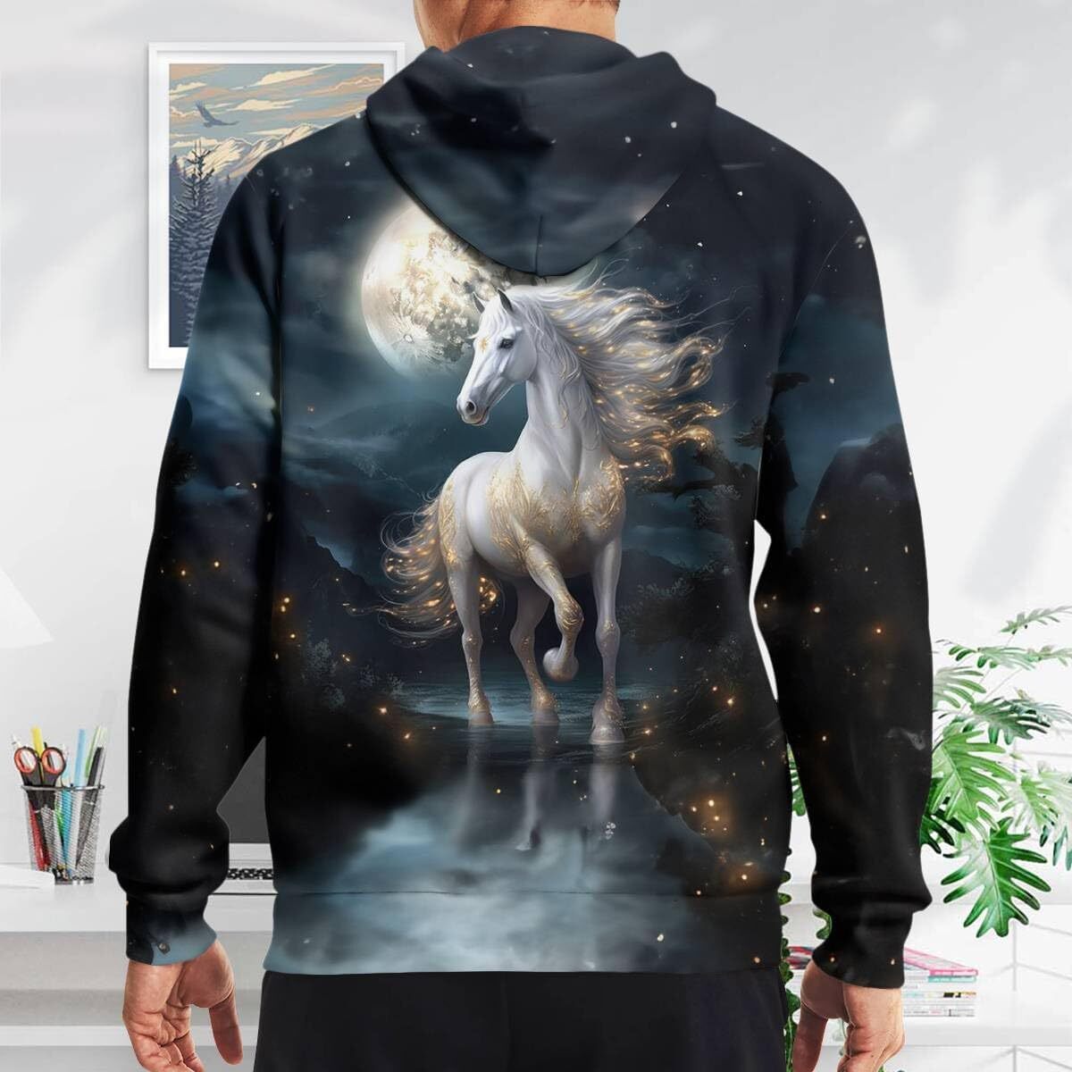 Hoodie for Mens Womens Horse Hoodies For Women 3D Print Design Pullover Horseback Riding Rodeo Hooded Sweatshirt Mens Animal Hoodie Graphic Trend and 