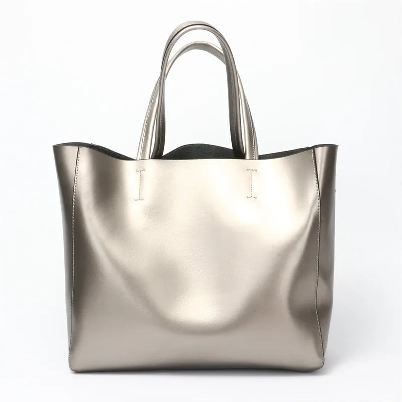 Silver handbag er bag womens genuine leather shopping fashion handbag womens top bag womens shoulder bag241018