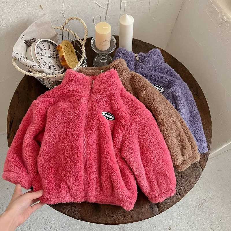 Childrens flannel jacket warm coral fleece jacket baby jacket childrens clothing childrens jacket girls winter jacket M241018