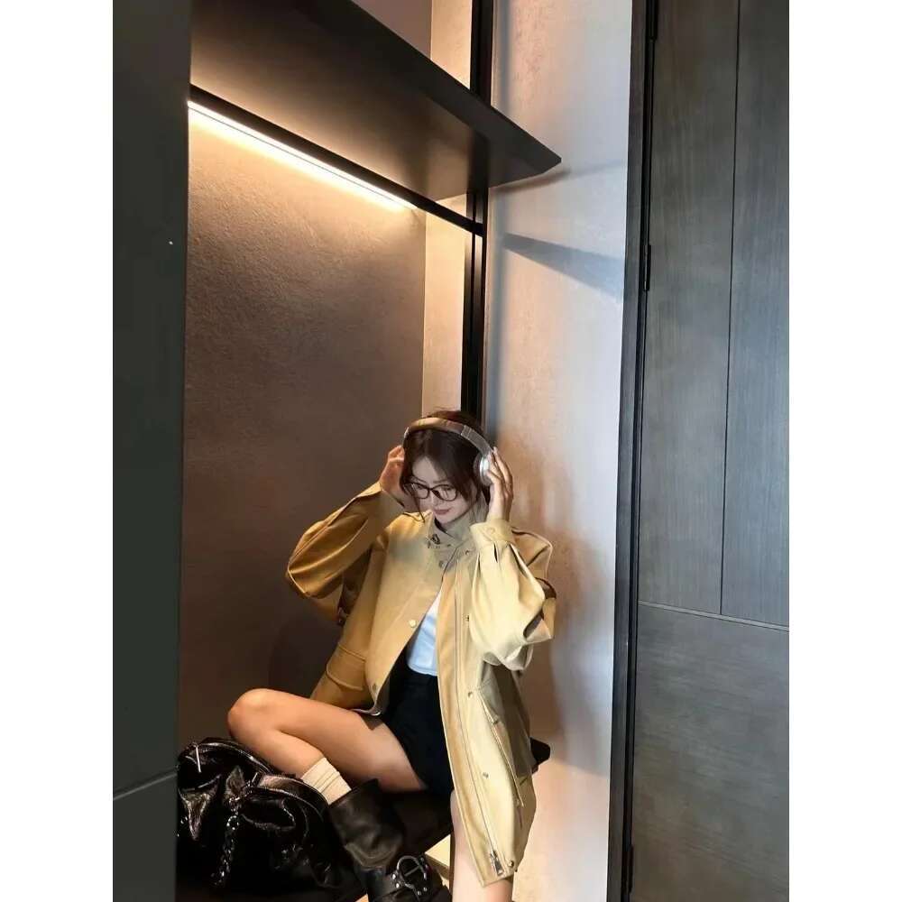 High Street Stand Collar Casual Trench Coat For Women Commuter Loose Short Spring Age Reduction Jacket Toog Clothing