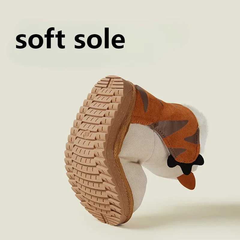 Boots Childrens winter warm boots casual shoes for girls cute animal cotton snow boots fashionable boys winter cotton shoes sports shoes H241018