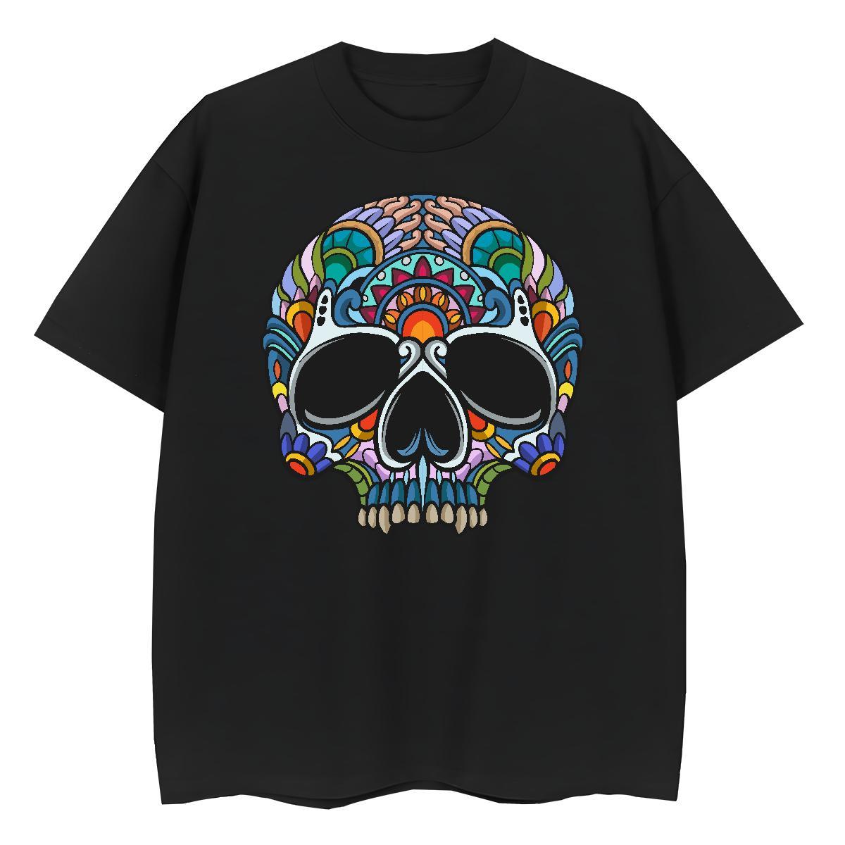 Fashion Woman T Shirts 230g Pure Cotton Breathable Crew Neck Hip Hop Street skull Woman Tshirt Loose fit Plus Size Cartoon Top Shirts