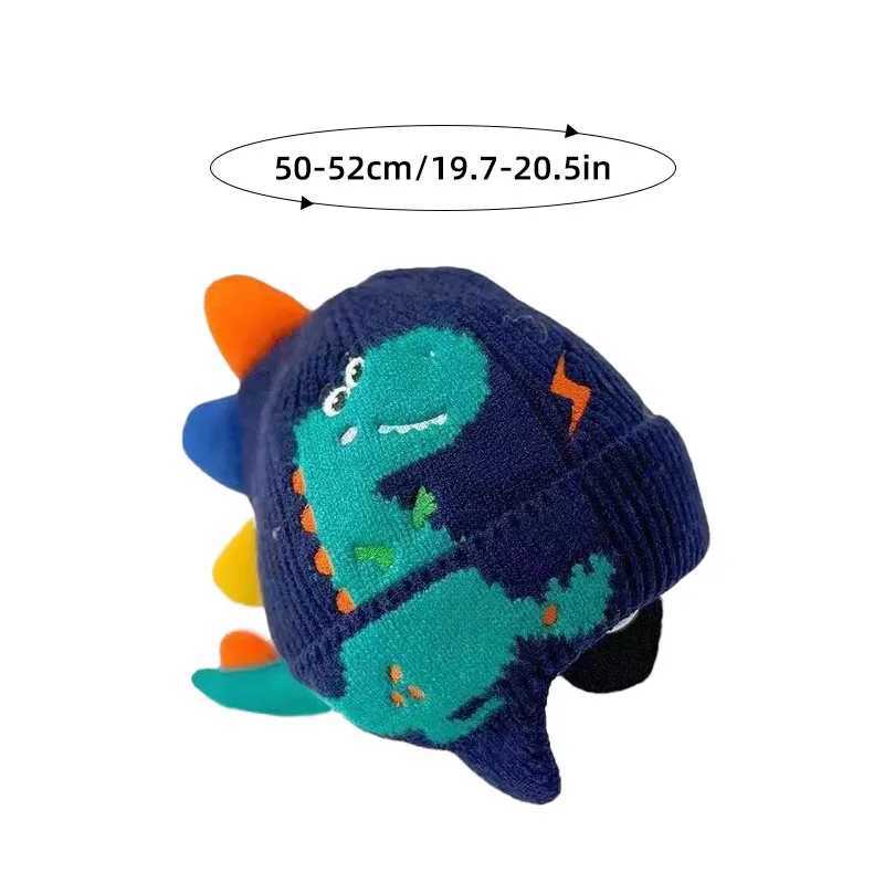 Dinosaur Kids Earmuffs Hat Winter Warm Knitted Beanie Cap for Boy Girl Cute 3D Solid Color Toddler Ear Protection Caps LX241018