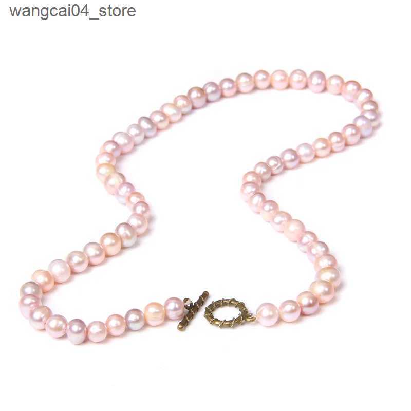 Chokers Trend Jewelry Purple Natural Pearls Necklace Freshwater Pearl Bead Necklace Womens Pearl Necklace Fashion Jewelry L240910