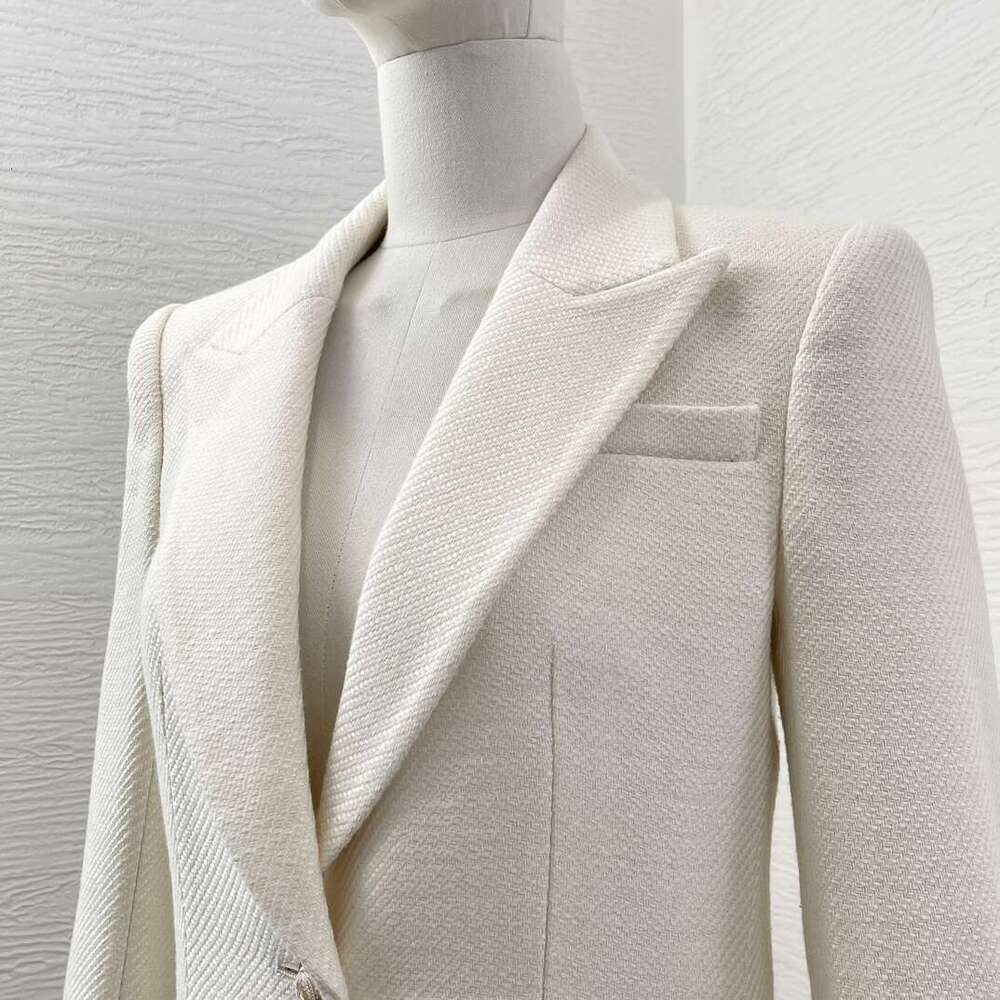 2024 Autumn Winter Photo Color Long Sleeve Turn Down Collar Blazer Tops For Woman