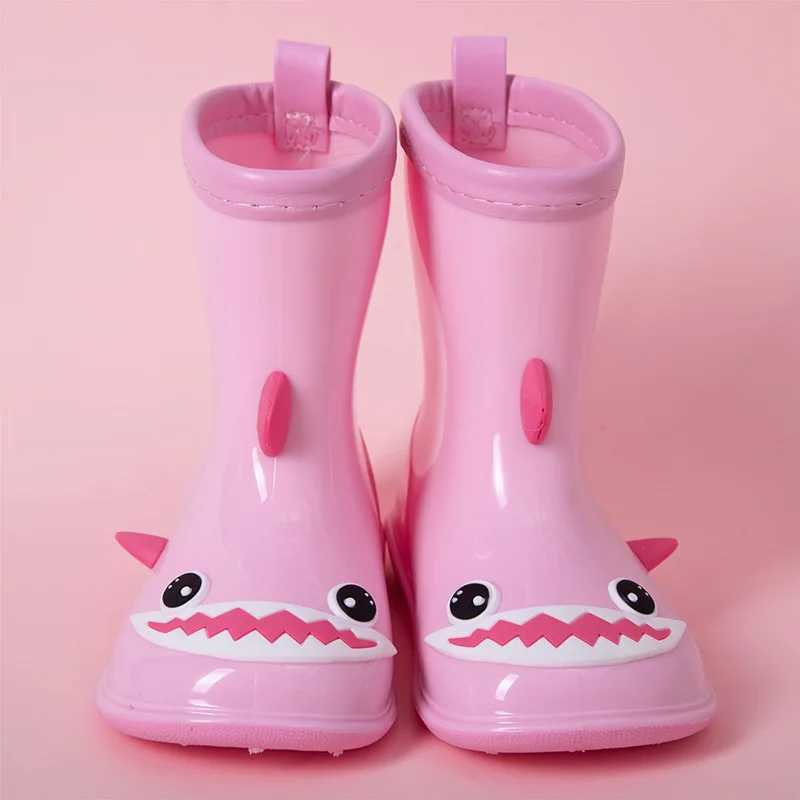 Boots Children Rainboots Cute Waterproof Baby Boys and Girls Non-slip Rainy Days Water Shoes 2023 Four Seasons Kids Versatile H241018