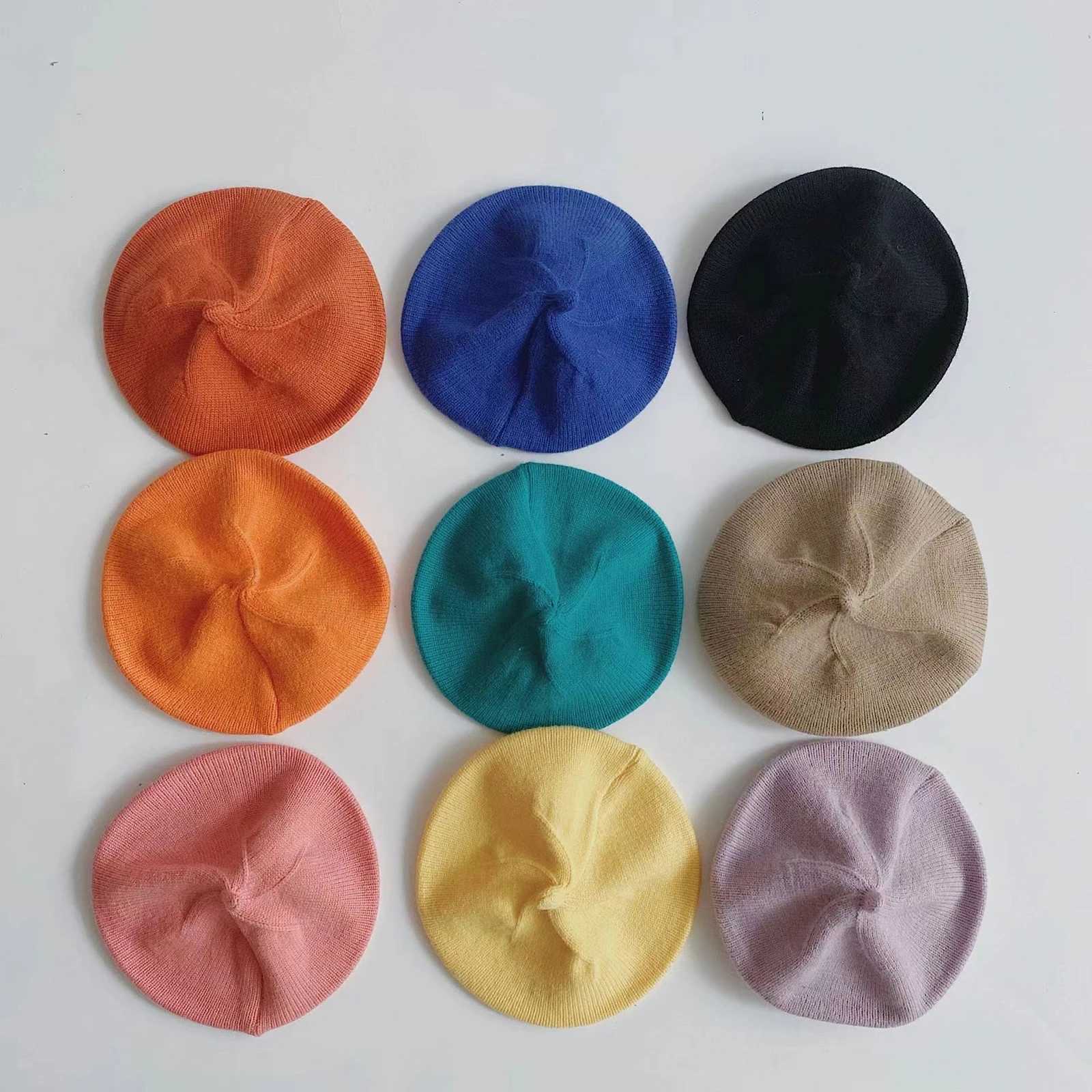 Infant Baby Boy Girl Beret Hat Vintage Solid Color Knitted Caps Casual Toddlers Warm Hat for Spring Fall LX241018