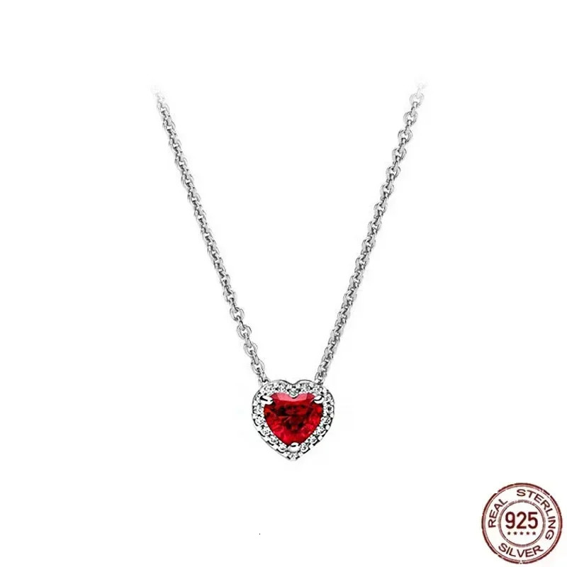 Classic 925 sterling silver sparkling multi round heart-shaped pendant necklace set n original charm beads DIY exquisite gift 241018