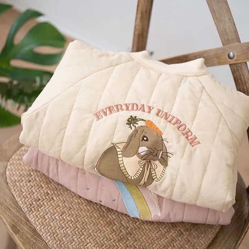Winter Childrens Jacket Cartoon Embroidery Childrens Thick Cotton Coat Autumn Boys and Girls Thick Cotton Coat M241018