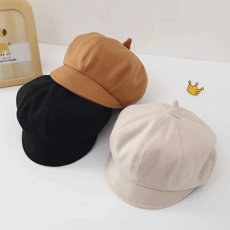 Wool Kids Beret Hat for Girls Boys Adjustable Child Cap Autumn Winter Children Newsboy Hat Baby Accessories 2-8Y LX241018