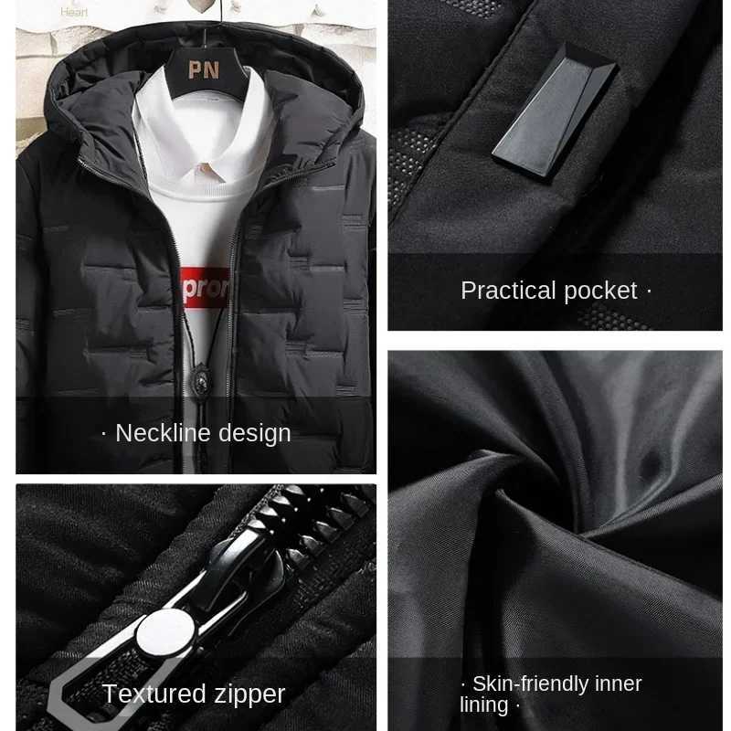 Winter Trendy Parkas Cotton-padded Coats Jacket Men Parkas Outdoor Hooded Coat Casual Windbreaker Thick Warm Coat Men Jacket LX241018