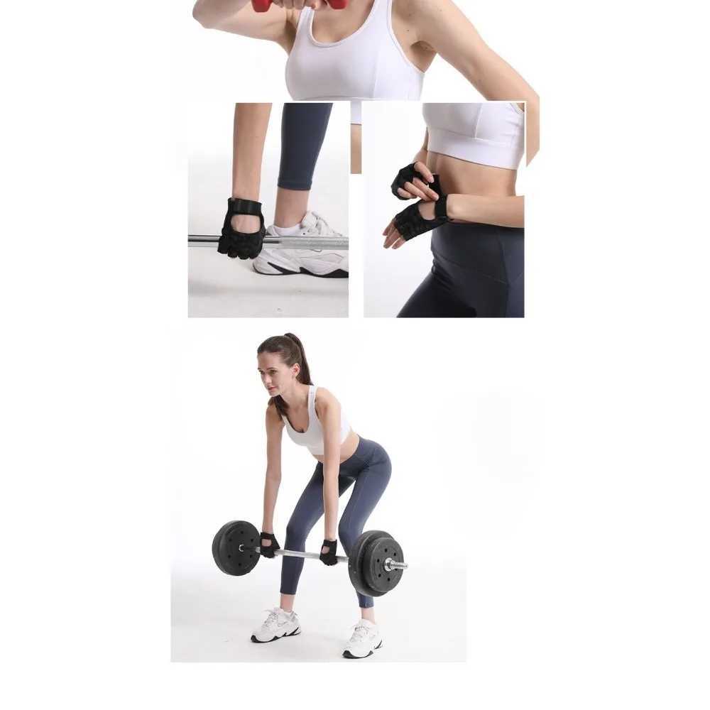 Sports yoga gloves fitness outdoor sports anti slip and shock-absorbing half finger gloves durable and breathableW241018