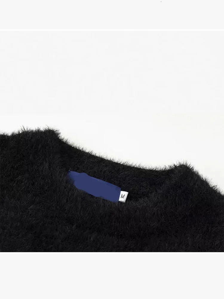 Cashnere Letter Embroiderymens Warm Sweater Fashion Fleece Mohair Knitted Pullover Autumn Street Oversized Long Sleeve Jumper 241018