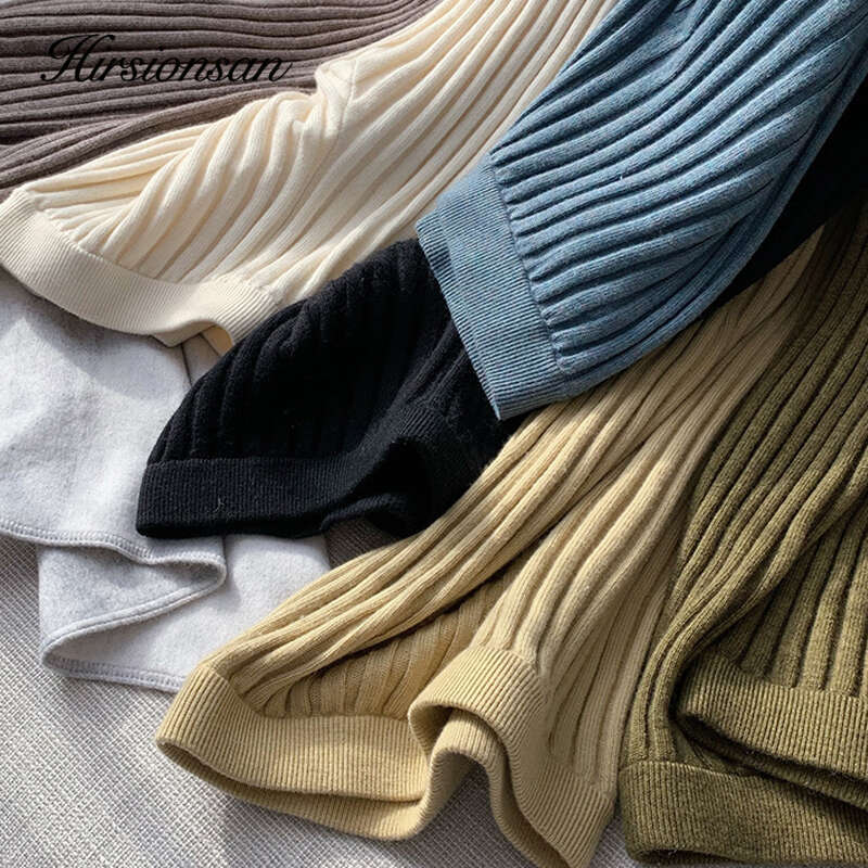 Hirsionsan Cashmere Soft Wide Leg Women 2023 Winter Korean Vintage Straight Pants Loose Female High Waist Knitted Trousers