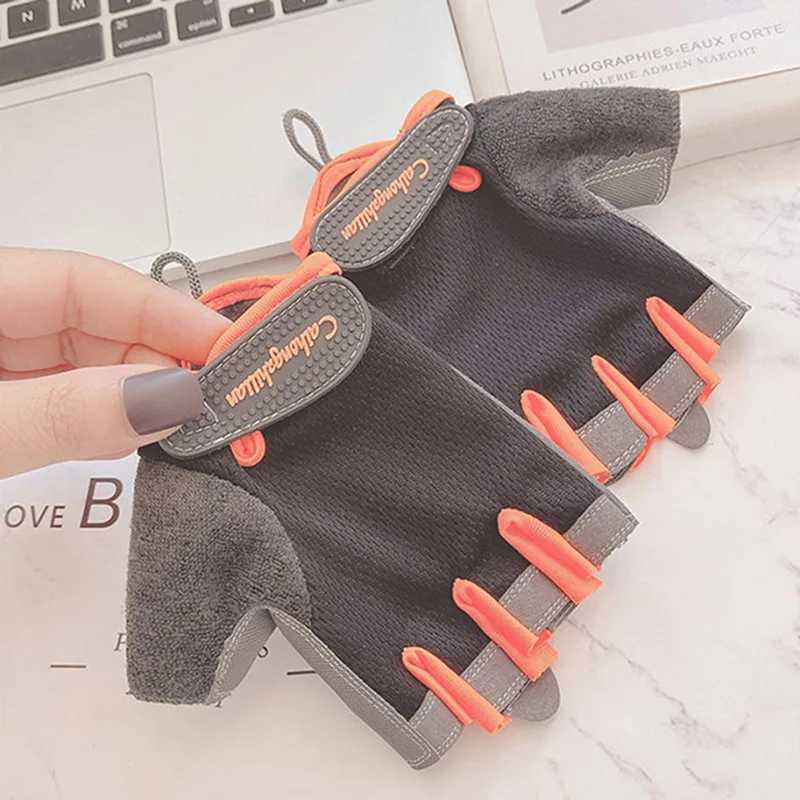 Mens Womens Summer Equipment Yoga Half Finger Ice Silk Fitness Gloves Non slip Exercise Bicycle Gloves N23W241018