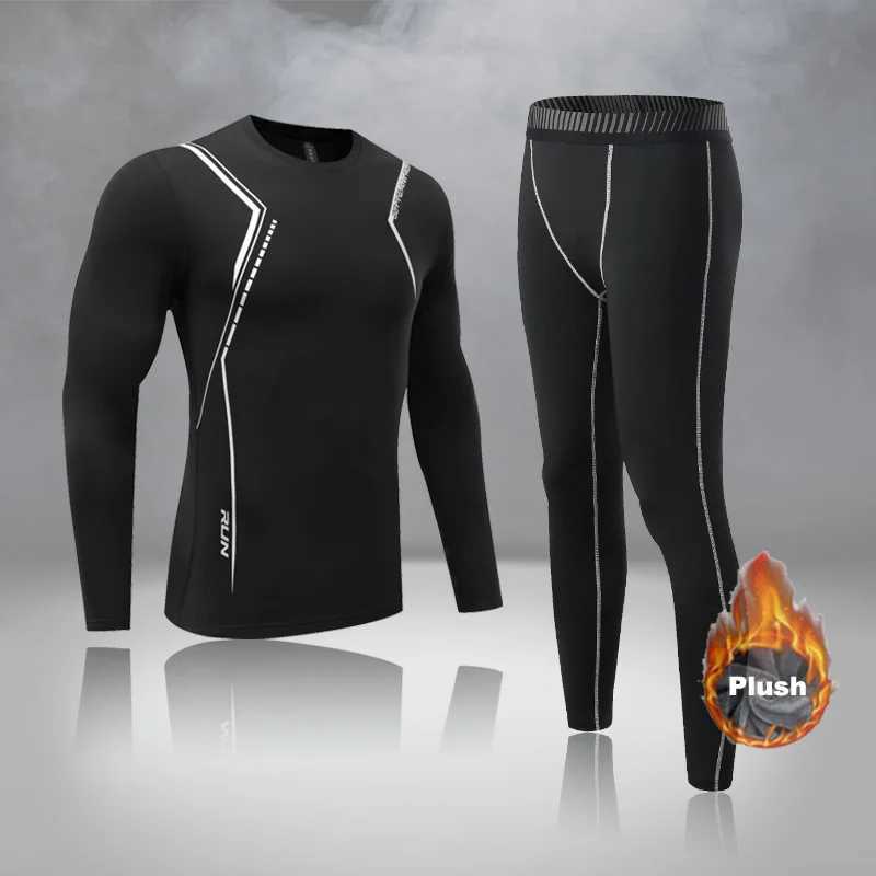 Men's Thermal Underwear Mens And kidsThermal Shirt Pants Long Underwear Set Warm Bottom Compression Tights Sports Wear Man Boys Winter Undercoat 