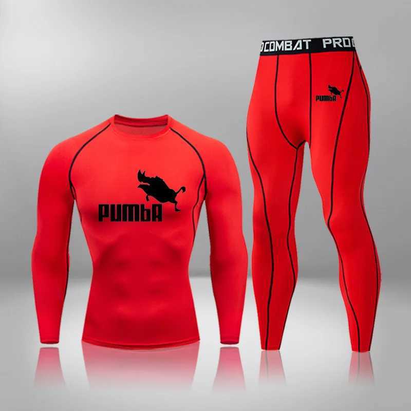 Men's Thermal Underwear Gym fitness jogging sportswear fast drying mens thermal underwear set running compression sportswear basketball bodysuit 