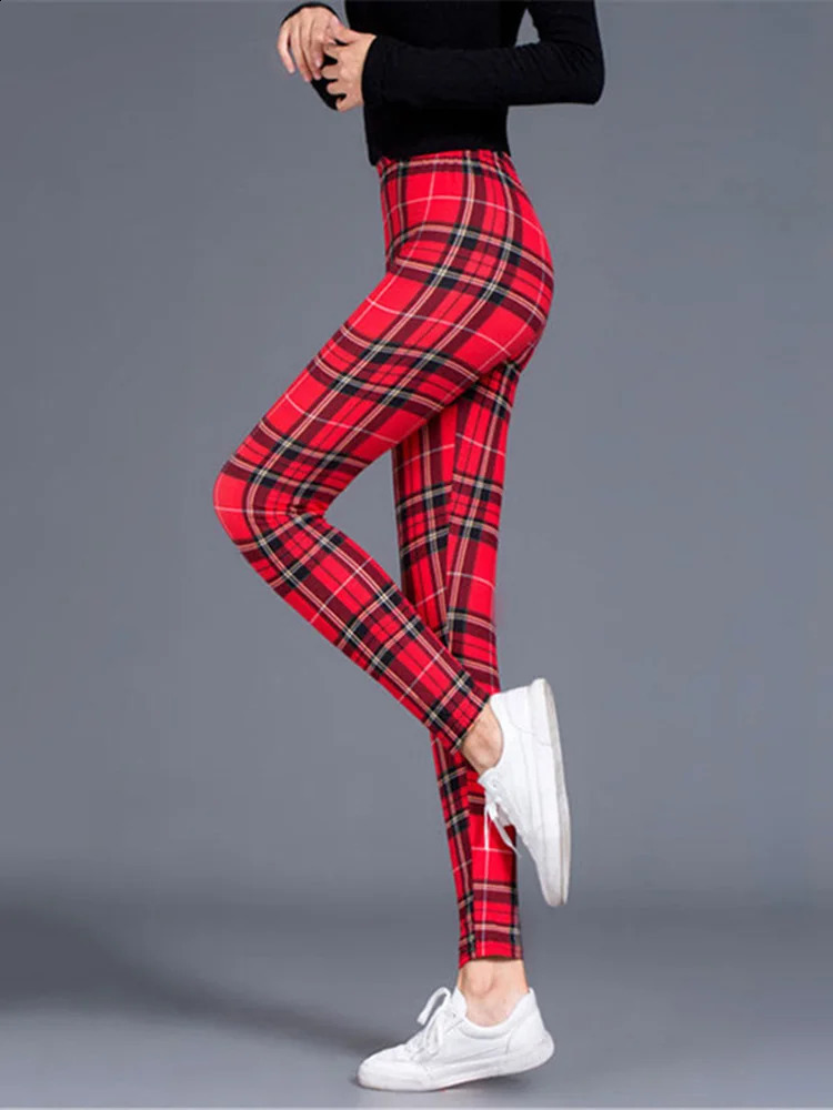 Plaid Legging Sexy Pants Push Up Leggings Fashion Fitness Leggins Gym Sporting High Waist Trousers 241007