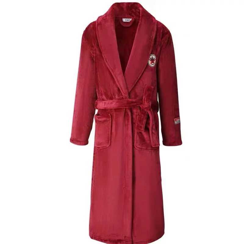 Winter Plus Size 4XL Long Robe Couples Thick Flannel Sleepwear Kimono Bathrobe Gown Mens Womens Coral Fleece Loose NightwearXJ241018