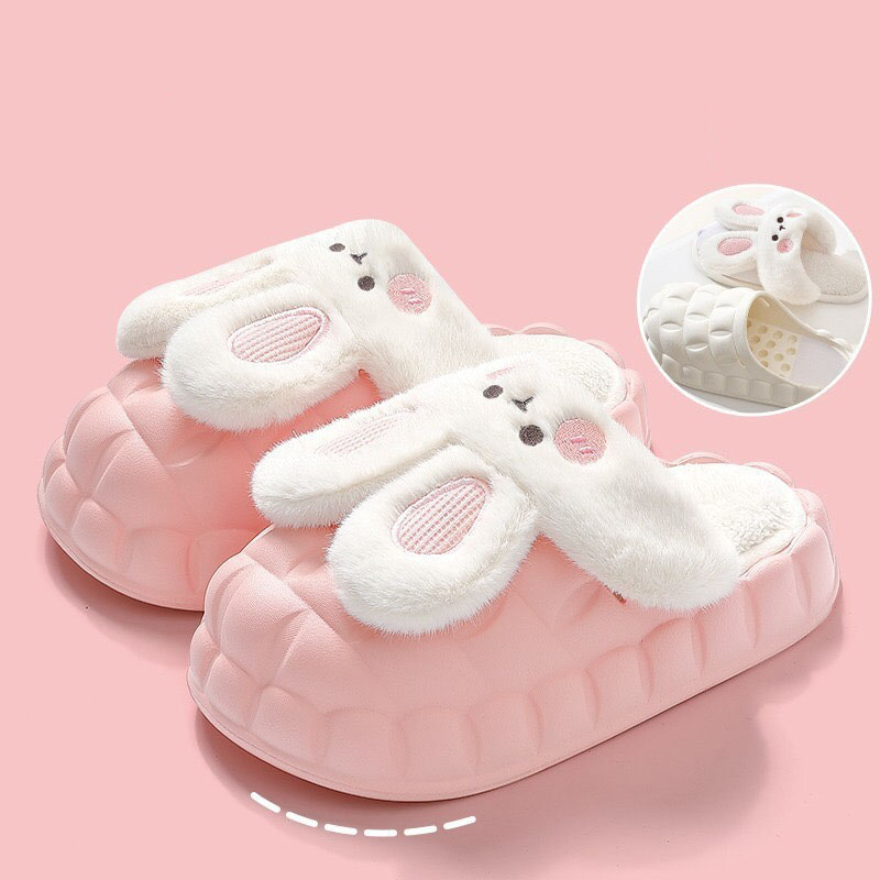 2024 New Plush Bag Slippers: Detachable, Waterproof, Autumn/Winter Cotton Slippers for Women
