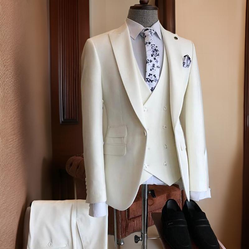 Formal Groom Tuxedo For Wedding Prom Business Men Suits 3 Pieces Slim Fit Male Fashion Jacket Vest With Pants 2024