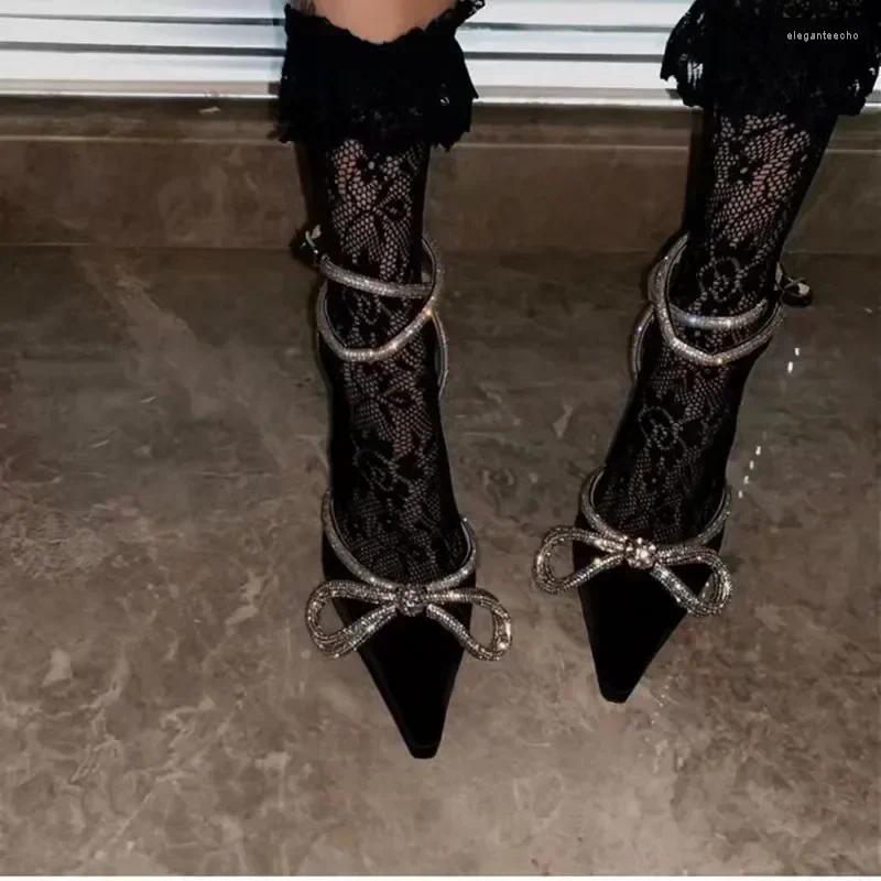 2025 S Fashion Designer Sandals Early Spring Baotou Water Dia Girl High Heels Women S Sexy Bow Strap Satin Fairy Style