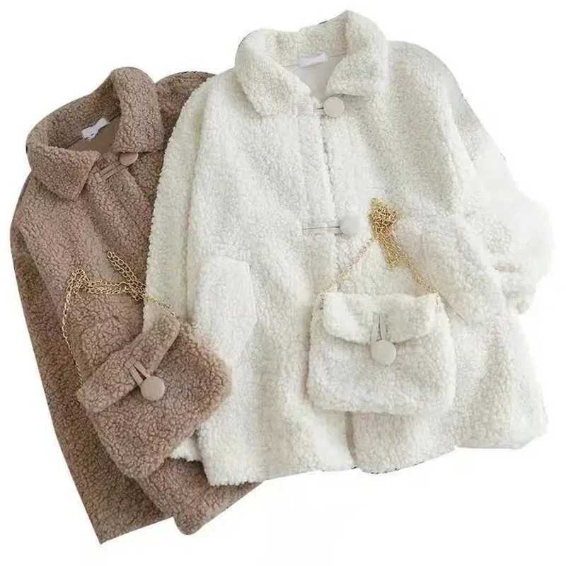 Small Fresh Lamb Wool Coat Female Student Thickened Jacket 2024 Autumn Winter New Sweatshirt Korean Lamb Fleece Womens OutwearX241018