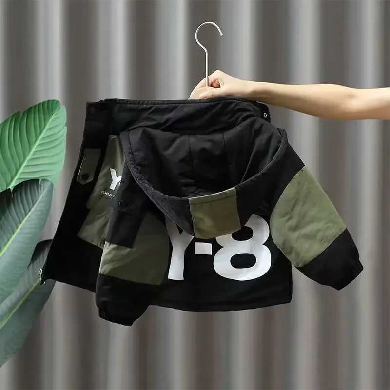 Boys Cotton Coat Autumn/Winter New Childrens Winter Clothing Cotton Jacket Childrens Winter Hooded Thickened Park M241018