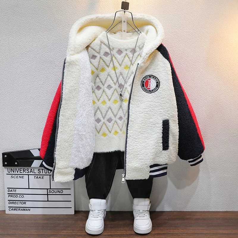 Boys cotton jacket windproof jacket casual winter autumn warm skiing Christmas gift childrens clothing M241018