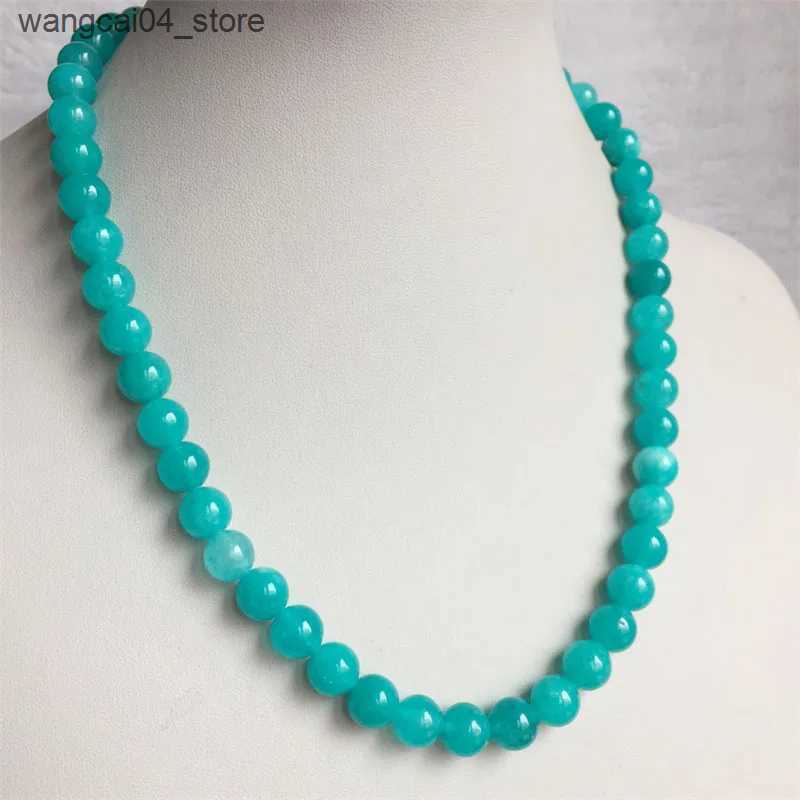 Chokers Reiki 8MM Necklace Smooth Natural Stone Jewelry Beads Necklace High Power Transfer Luck diabetes Relief Lucky Gift L240910