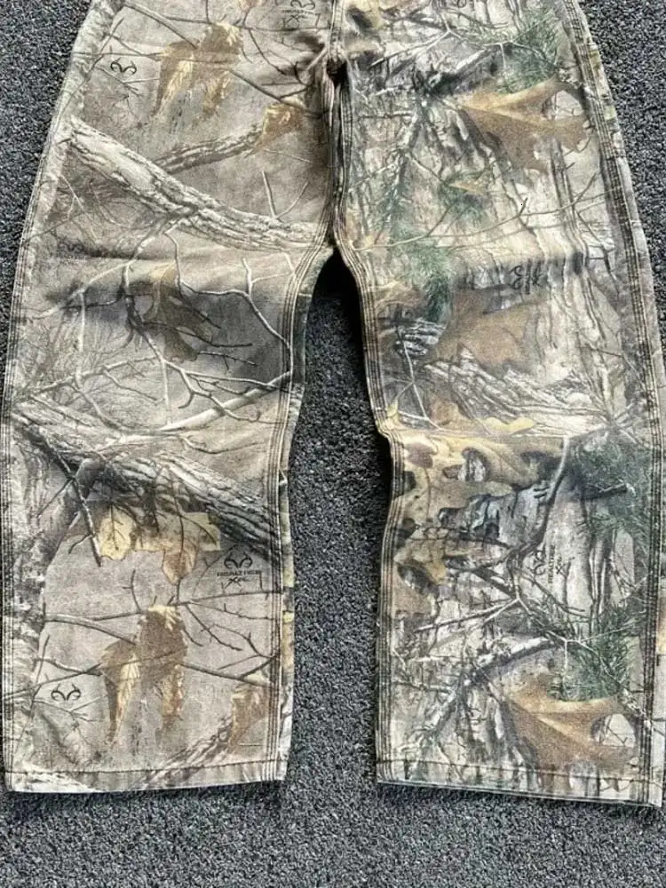 Summer treet Mens Camouflage Printed Straight Pants Amrican Casual Beach Jeans Male Vintage Washed Wide Leg Trousers 241018 - view 5