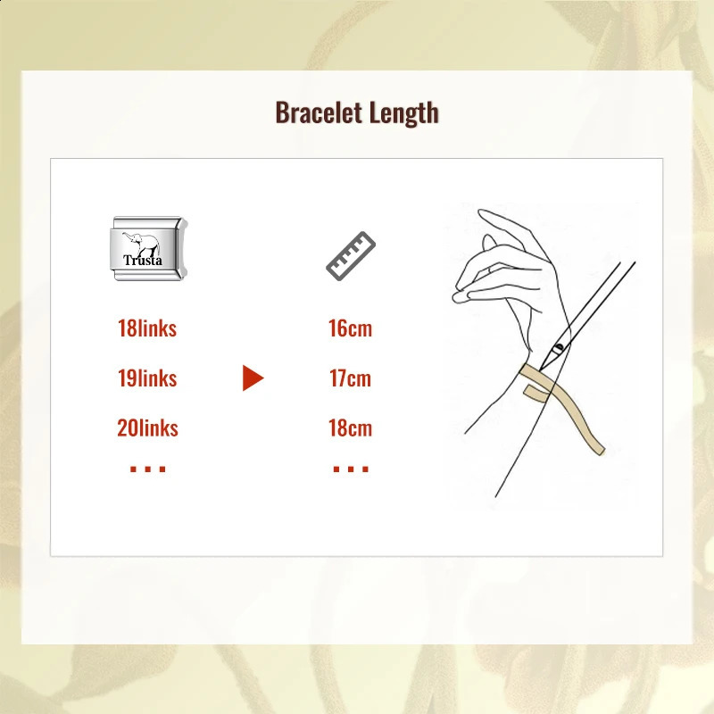 Trusta Romantic Sweet Flower Charm Italian Links 9mm Stainless Steel Bracelet for Girls Birthday Gift DIY Jewelry Wholesale N004 241010