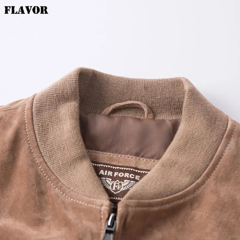 FLAVOR Men Classic Real Pigskin Coat Genuine Baseball Bomber Leather Jacket 241018