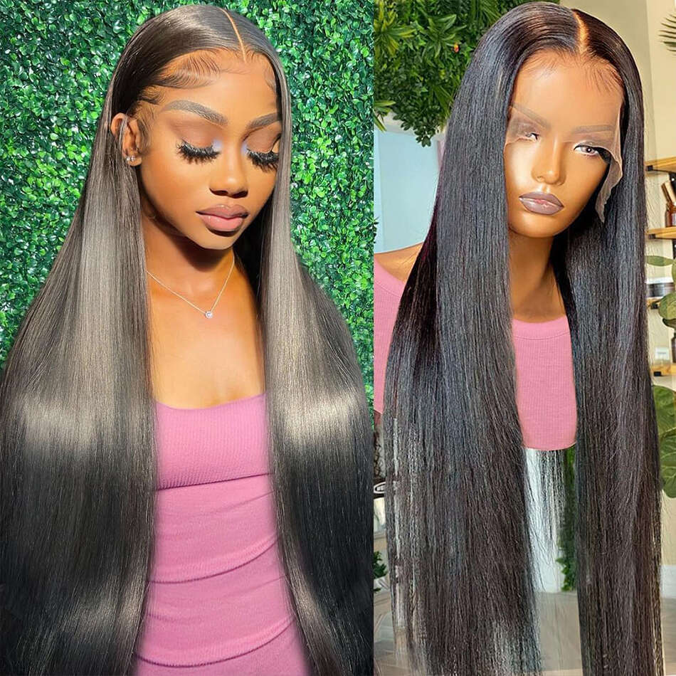 13x4 Straight Lace Front Human Wigs For Black Women Brazlian Virgin Wig Pre Plucked With Baby Hair Natural Color XVE