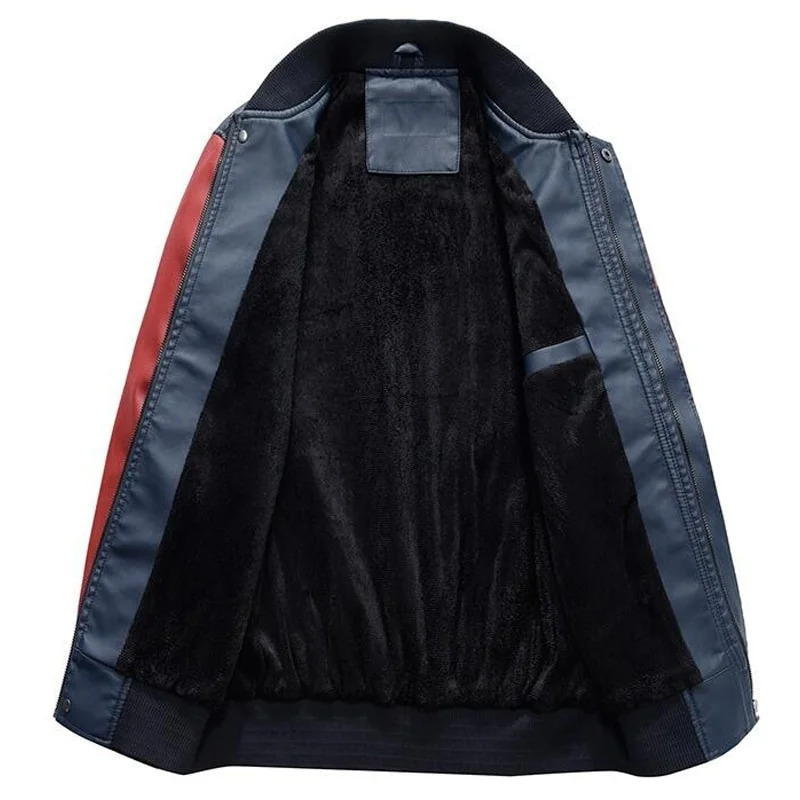 Baseball Jackets Men Slim Fit Stand Collar Leather PU Coat Mens Zipper Jacket Jaquetas De Motocicleta Bomber Jacke 241018