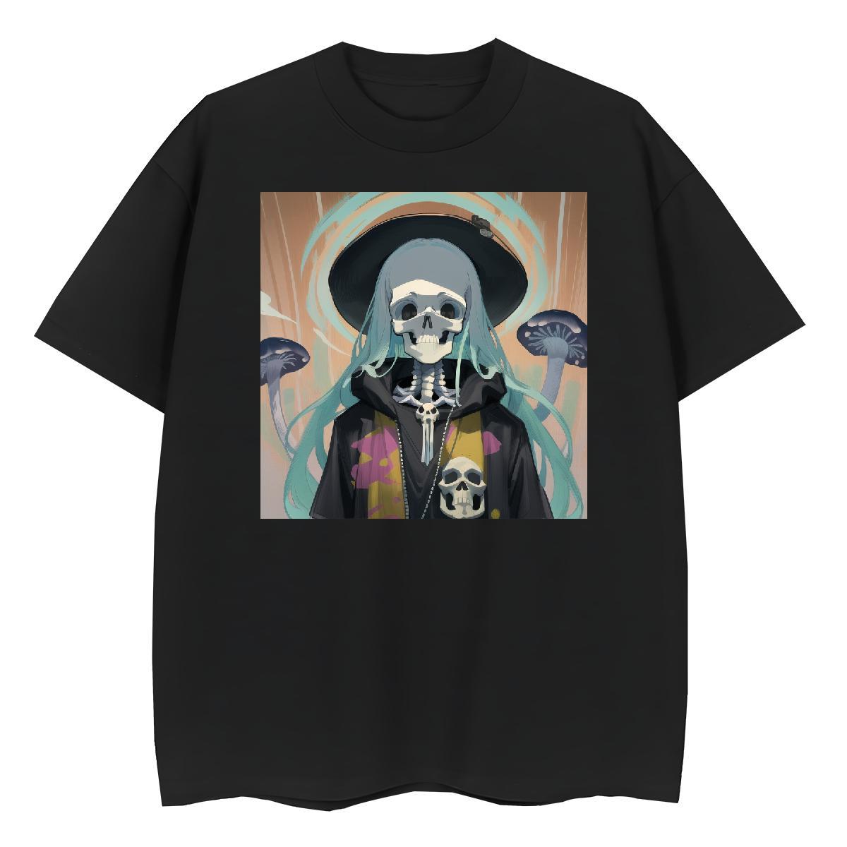 DIY Woman T Shirts 100% Cotton 230g Breathable Crew Neck Beach skull Tshirt for Man Woman Loose fit Anime Oversized Tops Tees