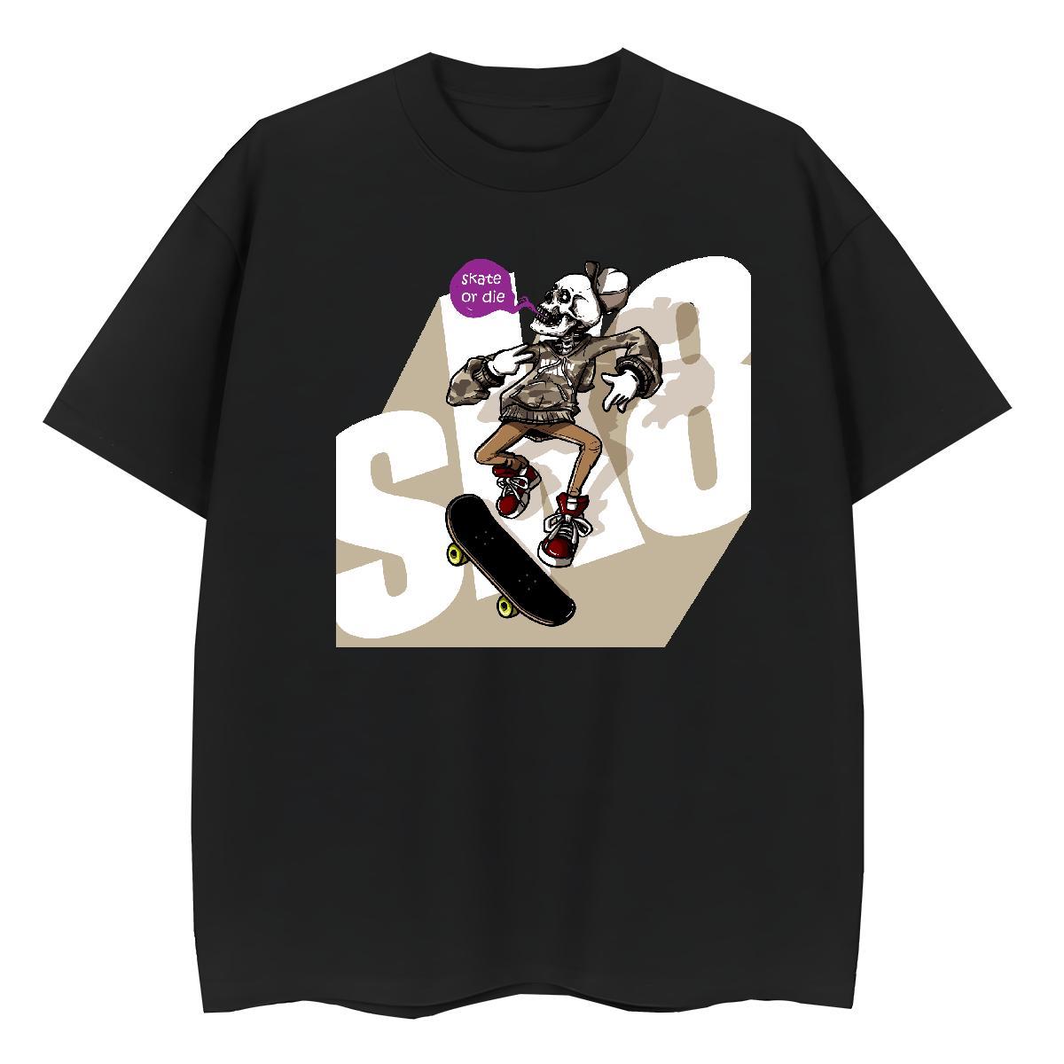 Classic Woman T Shirts 100% Cotton 230g Round Neck Short Sleeve Hip Hop Street skateboarding Women Tees Loose fit Black Oversized Polos