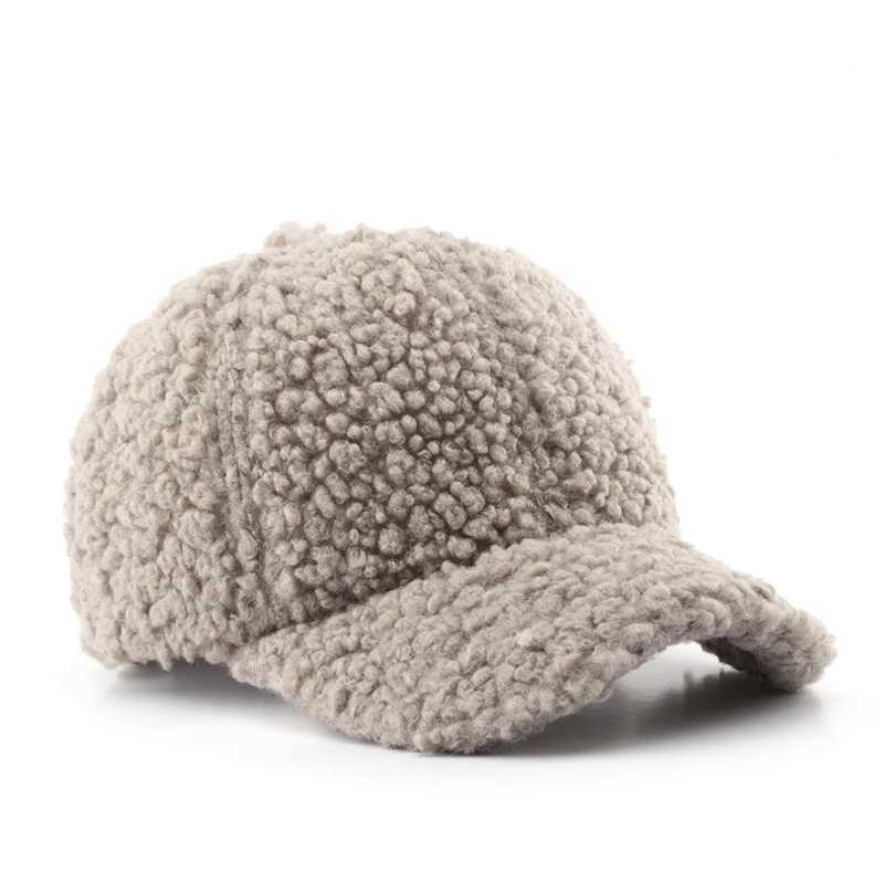 Japanese Womens Autumn and Winter Solid Color Lamb Wool Warm Ear Protection Baseball Cap Outdoor Mens Casual Hat Gorras HombreX241018