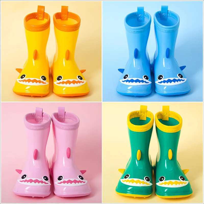 Boots Children Rainboots Cute Waterproof Baby Boys and Girls Non-slip Rainy Days Water Shoes 2023 Four Seasons Kids Versatile H241018