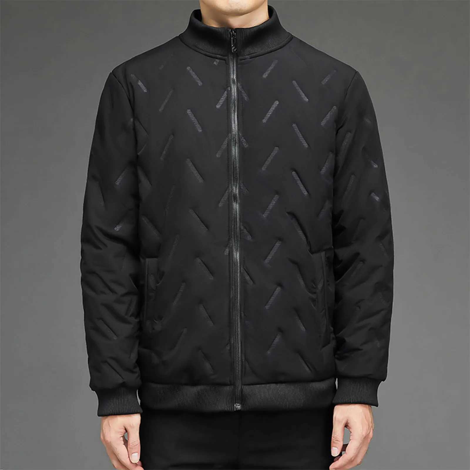 Men Down Jacket Casual Autumn Winter Bomber Jacket Stand Collar Thicken Fashion Clothing Streetwear Cotton Padded Slim Fit Coat LX241018