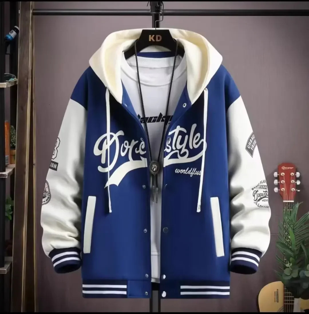 Korean Fashion Mens Jackets High Quality Streetwear Coats Men Spring Autumn Clothing Trend Hooded Baseball 241018