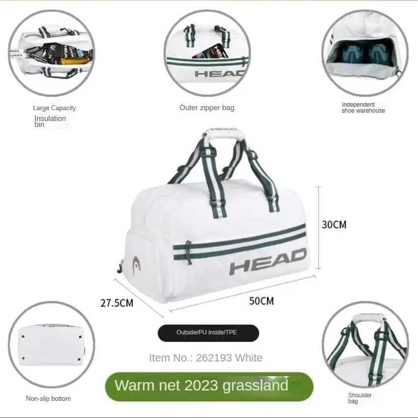 Outdoor Bags HEAD Tennis Bag Simple Fashion Court Bag Portable Tennis Racket Bag with Shoe Compartment Comfortable Racket Bag S2410187