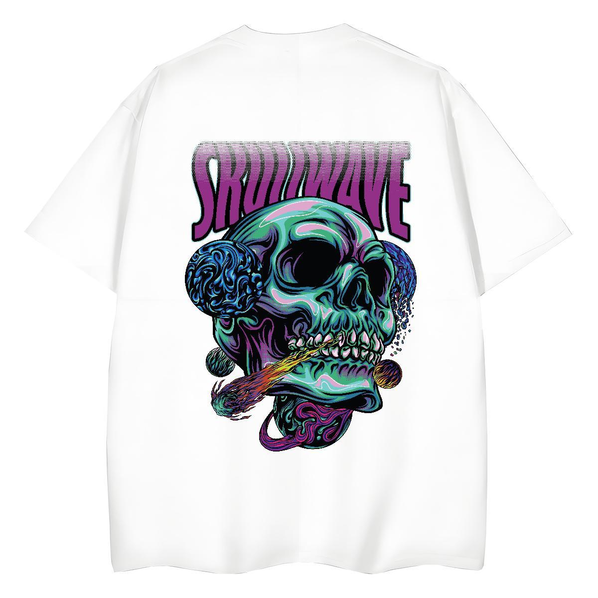 Fashion Womens T Shirts 100% Cotton 230g Breathable Short Sleeve Casual Daily Wear skull Tshirt for Man Woman 5A Floral Print Tops Shirt