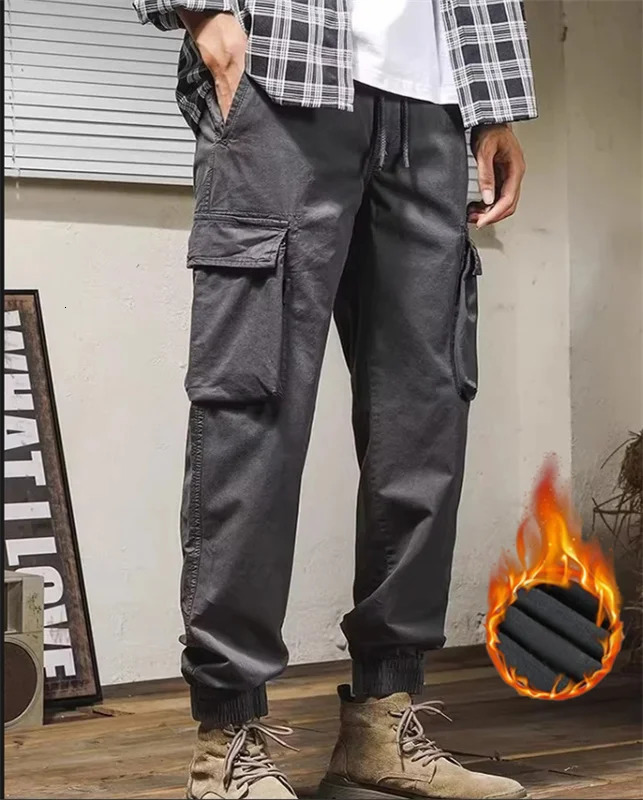 the latest spring and autumn trend handsome fashion overalls boys youth color matching loose bunched feet casual pants 241018